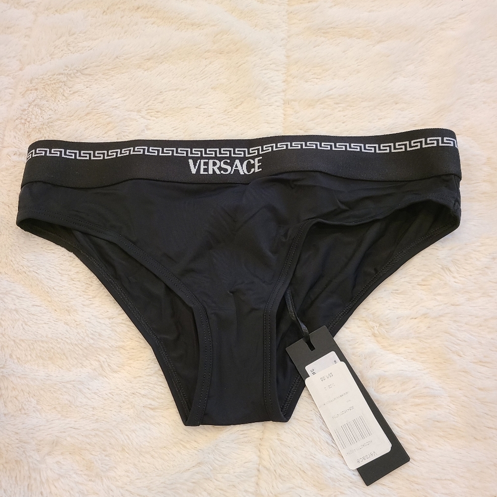 Versace Black and White Logo Brief